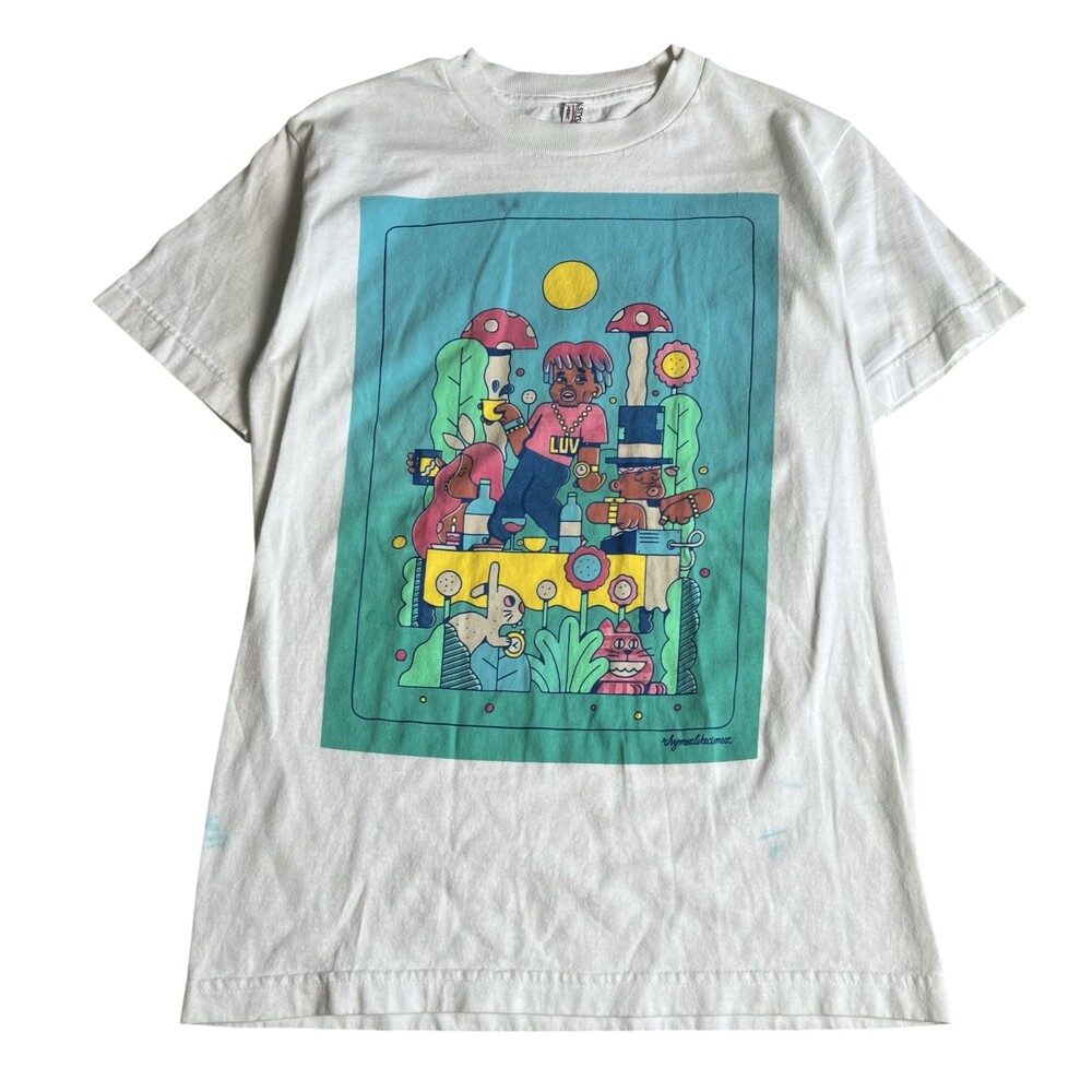 Lil Uzi Shirt Mens S White Graphic Print Crew Neck Cotton Classic Lightweight